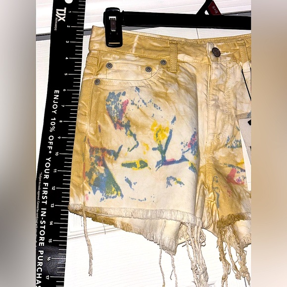 JOHN Elliot Brady Japanese denim shorts 25w Confetti color pattern dye N… - Picture 16 of 16